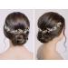 SWEETV Gold Bridal Headpiece | Pearl Wedding Headband with Flower Design - Buy Online on GoSupps.com