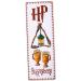 Counted Cross Stitch Bookmark kit 'The Three Broomsticks'- DIY Hand Embroidery Bookmark Set, 2.36 in  7.70 in (6  19.5 cm), KSK