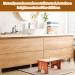 Bamboo Toilet Squatting Stool - Non-Slip Bathroom Step Stool for Adults & Kids - 6.7 Height (Dark Brown) - Buy Online on GoSupps.com
