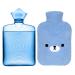 Samply Hot Water Bottle with Cute Fleece Cover, 2L Hot Water Bag for Hot and Cold Compress, Hand Feet Warmer, Neck and Shoulder Pain Relief, Bear Blue 2Liter Bears Blue