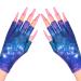 UV Gloves for Nails, krofaue UV Shield Gloves, Hand Protection Fingerless Gloves for Nail Tips Art, Professional Protection Gloves for Manicures Outdoor Sunscreen Starry Sky