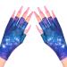 UV Gloves for Nails, krofaue UV Shield Gloves, Hand Protection Fingerless Gloves for Nail Tips Art, Professional Protection Gloves for Manicures Outdoor Sunscreen Starry Sky