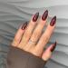 Dark Red Almond Shaped Press On Nails - KXAMELIE Acrylic Glue-On Nails for Women | Medium Length Daily Wear - Buy Online on GoSupps.com