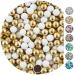 EinsSein 1kg wedding dragees chocolate balls Mix 1 cm small white-gold shiny | Baptism dragees girl boy communion at