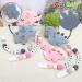 Personalized Stegosaurus Grey Teether Stroller Clip with Name | Custom Baby Toy Holder - Buy Online on GoSupps.com