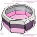 X-ZONE PET Portable Foldable Pet Playpen Small Pink | Indoor/Outdoor Crates Kennel 600D Oxford Cloth | Removable Zipper Top - Buy Online on GoSupps.com