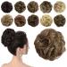Sofeiyan Hair Part Hair tie updos Unordered Power Tail Chignon Wavy Unordered Big Chignon Hairstyles Hair Experiences For Women Brown & Blond 60g Brown & Blond
