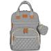 Diaper Bag Backpack, Diaper Bag with Changing Station, Cherrysea Baby Diaper Bags for Baby Boy Girl Diaper Bag Multifunctional Large Diaper Backpack Baby Mom Bag with Bassinet Stroller Straps - Grey