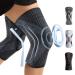 CAMBIVO 2 Pack Knee Brace with Side Stabilizers & Patella Gel Pad for Women and Men Knee Support for Weightlifting Climbing Knee Compression Sleeves for Pain Relief Arthritis(XX-Large Black Grey)