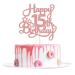 1 Pack Happy 15th Birthday Cake Topper Rose Gold Glitter Mis Quince 15 Cheers to 15 Years Old Birthday Cake Pick for Celebrating 15th Birthday Anniversary Party Cake Decorations Supplies Rose Gold 15
