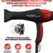 2200W Ionic Salon Hair Dryer with Diffuser & 2 Concentrator Nozzles - Black/Red - Buy Online on GoSupps.com