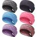 6 Pieces Women Ponytail Headband Ear Warmer Headband Winter Running Head Wrap Moisture Wicking Ear Band Yoga Hair Band Running Sweatband for Women Girls Outdoor Sports, 6 Colors Ordinary Set