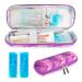 YOUSHARES Insulin Cooler Travel Case - EVA Diabetic Insulated Organizer Portable Cooling Case for Medication Cooling Insulation Epi Pen Carrying Bag with 2 Ice Pack (Marble Purple)