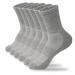Yaniky 6 pair socks men women sneaker socks hiking socks cotton long sports socks padded breathable running socks tennis socks cushioned training socks 43-46 39-42 35-38 47-50 m gray