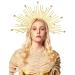 Gold Star Headpiece Halo Spiked Crown Beyonce Head Crown for Women Met Gala Headband Virgin Mary Headbands (star gold)
