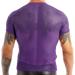Nikiikoo Men's Purple Fishnet Mesh Short Sleeve T-Shirt - X-Large | Gym Clubwear - Buy Online on GoSupps.com