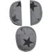 Original Dooky Universal Pads Gray Stars Gurtschoner & Beltwider Suitable for age group 0+ and 3 & 5 point straps for baby seats strollers buggy & car seat gray