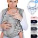 100% Cotton Baby Wrap Carrier - Light Grey - Baby Carriers for Newborns and Babies Up to 15 Kg - Includes Storage Bag and Bib - Manufactured with Love by Makimaja Light Grey 100% Cotton