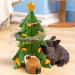 Christmas Tree Foraging Puzzle Toy - Guinea Pig, Bunny, Hamster, and Rabbit Enrichment - Wooden Interactive Toy and Treat Feeder - Small Pet Xmas Gift - Buy Online on GoSupps.com