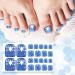 Retro Style Toenail Polish Stickers - 308 Pieces Full Toe Nail Wraps with Glitter - DIY Manicure Decal for Girls | Includes 14 Sheets and 2 Nail Files - Buy Online on GoSupps.com