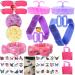 40+PCS Girls Colourful Bath Set - Deluxe Shower and Spa Kit W/Spa Mask Headband Bath Bomb Back Scrubber Hair Brush Bag Body Decal for Tenns Birthday Spa Party Supplies Favors Red rose-44