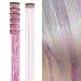 SEPTBEAM Hair Tinsel Clip in Extensions Pink Sparkle & Highlights for Hair 20.5 Inch 6pcs Each Pack Multi-Colors Synthetic Hair Extensions for Party Christmas New Year Halloween Cosplay(Pink)