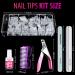 Teenitor Clear Fake Coffin Nail Tips Set - 600pcs Ballerina Press On Nails with Glue, Files, Buffer, Brush & Clipper for Beginners - Buy Online on GoSupps.com