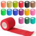 OBTANIM 15 Pack 2 Inches X 5 Yards Self Adhesive Bandage Wrap Assorted Color Breathable Cohesive Vet Wrap Rolls Elastic Self-Adherent Tape for Stretch Athletic Sports Wrist Ankle