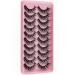 10 Pairs Clear Band Russian Volume Fluffy Strip Lashes - Naturally Wispy D Curly False Eyelashes (HT77-6) | International Shipping Available - Buy Online on GoSupps.com