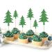 24 Pack Christmas Tree Cupcake Toppers Glitter Christmas Tree Cupcake Picks Merry Christmas Cupcake Decorations New Year Holiday Baby Shower Kids Birthday Party Supplies Green 2 21