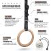 Grey Fox Premium Numbered 1.1 Wooden Gymnastic Rings with Adjustable Straps - Olympic Size, Chalk, Non-Slip Buckle | Full Body Suspension for Bodyweight Calisthenics - Home Gym Equipment for Fitness Enthusiasts - Buy Online on GoSupps.com