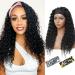 Headband Wig Curly Deep Wave Headband Wigs for Women Black Wet and Wavy Synthetic Ombre Colored Headband Wig with Headband Attached Glueless Half Wig 180% Density Nature Wigs for Daily Use 18 Inch 1B 18 Inch (Pack of 1) ...