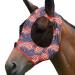 Harrison Howard Super Comfort Stretchy Fly Mask Large Eye Space With Uv Protection Skin with Breatathability Orange Paisley Large Cashew Orange