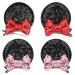 4 Pcs Mickey Mouse Ears Minnie Ears Clips Sequin Mouse Ears Hair Clips Hair Accessories for Women Girls Kids Adult Mommy Pink Red