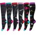 Compression Socks for Men & Women (6Pair) Non-Slip Long Tube Ideal for Running Nursing Circulation & Recovery Boost Stamina Hiking Travel & Flight Socks 20-30 mmHg L-XL Medical