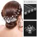 Dingion 125 Pieces Wedding Hair Comb Set with Rhinestone Flower Clips - Silver - Buy Online on GoSupps.com