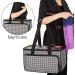YARWO Knitting Yarn Bag - Gray Dots - Crochet Tote with Pocket for WIP Projects - Fits 14 Knitting Needles and Yarn Skeins - Bag Only - Buy Online on GoSupps.com