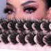 Mink Lashes Fluffy 8D Volume Dramatic False Eyelashes Soft 20mm 10 Pairs Pack Wispy FANXITON Faux Mink Eye Lashes 20MM-8D Dramatic