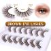 ALPHONSE Brown Strip Dark Brown False Lashes 7 Pack - Short Wispy Natural Look D Curl Extensions - Buy Online on GoSupps.com