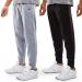 LEG3ND Mens Performance Joggers 2 Pack Stretch Mens Workout Pants Yoga Pants for Men Black/Grey Heather Medium