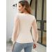Fayenne Womens Tops Deep V Neck Cross Wrap Sexy Tops Polka Dot Mesh Long Sleeve T Shirt Casual Blouses S Beige - Buy Online on GoSupps.com