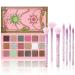 18 Colors Eyeshadow Palette With 7 pcs Soft Brushes Makeup Set High Pigmented Shimmer Matte Metallic Glitter Pink Nude Sage Green Eye Shadow Brush Make Up Kit for Women & Teen Beginner & Pros MAGIC SPELL KIT