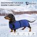 Minezi Waterproof Dachshund Winter Jacket | Wool Lined Adjustable Straps | Cozy Dog Clothing - Navy Size S (Back Length: 36-38cm) - Buy Online on GoSupps.com