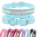 Senristar personalized bling rhinestone dog collar with name custom glitter crystal diamond dog hollow band for small medium large dogs XL (width 3.0 cm neck circumference 45-54 cm) blue
