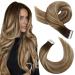 Moresoo Tape in Hair Extensions Human Hair Brown Tape in Extensions Dark Brown to Medium Brown with Platinum Blonde Human Hair Extensions Tape in Real Hair 14 Inch 20 Pieces/50g #4/6/613 14 Inch #4/6/613