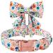 Unique Style Paws dog collar peach flower dog collar adjustable comfortable cotton fly collar for young girls dogs fly collar with metal buckle l neck 16-24in l b: peach flowers