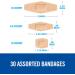 Nexcare Soft 'n Flex Bandage Assorted Sizes 30 Count - Flexible and Soft Adhesive Bandages - Buy Online on GoSupps.com