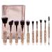 Professional Diamond Make-Up Brush Set - 10 Piece Cosmetic Brush Set with PU Leather Roll-Up Bag - International Shipping Available - Buy Online on GoSupps.com