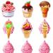 Kids' Ice Cream Themed Happy Birthday Cupcake Toppers Set of 18 - Perfect for Dessert Party Baby Shower Party and Birthday Party Decorations for Boys and Girls - SugarGera