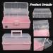 JOYMOMO Hair Bow Holder Organizer - Three-Layer Folding Storage Box for Headbands, Clips, Ties, Scrunchies - Baby Girl Hair Accessories Storage (Pink) - Buy Online on GoSupps.com